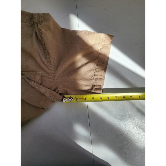 Carhartt Shirt Mens XL Tan Short Sleeve Button Workwear Loose Fit Cotton - Picture 8 of 12